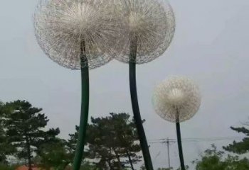 商業街蒲公英雕塑 烤漆花卉雕塑 彩繪植物雕塑