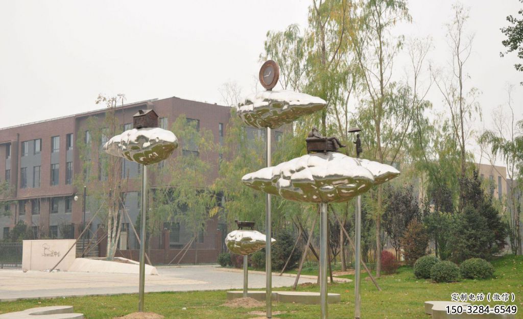 公園荷葉雕塑 戶(hù)外植物雕塑 抽象花卉雕塑