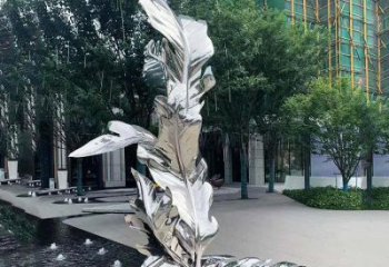 現代樹葉雕塑 大型別墅區植物雕塑 鏡面花卉雕塑