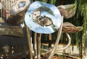 大門口荷葉雕塑 發光公園植物雕塑 仿真花卉雕塑