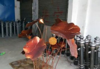 荷葉雕塑 仿真景觀花卉雕塑 烤漆植物雕塑