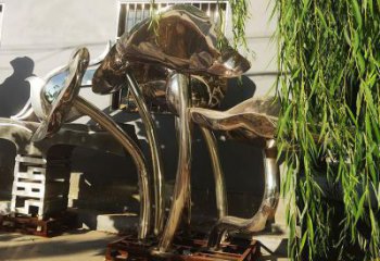 酒店荷葉雕塑 景觀美陳植物雕塑 現代花卉雕塑