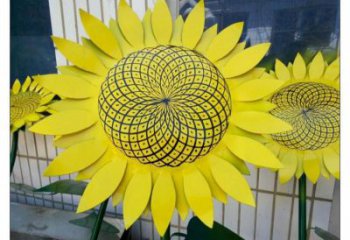 草地向日葵雕塑 現(xiàn)代校園花卉雕塑 大型花朵雕塑