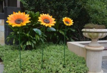 村口向日葵雕塑 啞光花卉雕塑 公園花朵雕塑