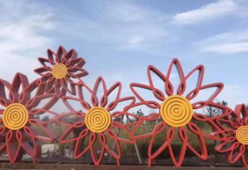 商業街向日葵雕塑 烤漆花卉雕塑 彩繪植物雕塑