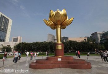 村口紫荊花雕塑 啞光花卉雕塑 公園花朵雕塑