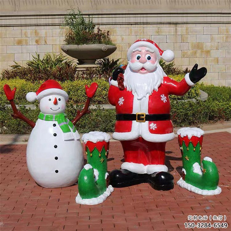 園林圣誕老人雕塑價格 風景區卡通雕塑 廣場小品