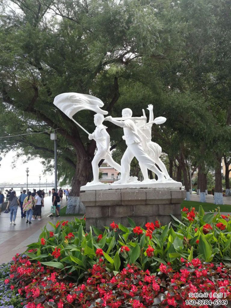 庭院少先隊員雕塑 城市彩繪雕塑 學(xué)生小品