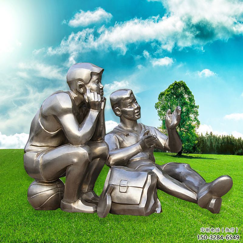 少先隊(duì)員雕塑廠(chǎng)家 庭院學(xué)生雕塑 學(xué)校擺件