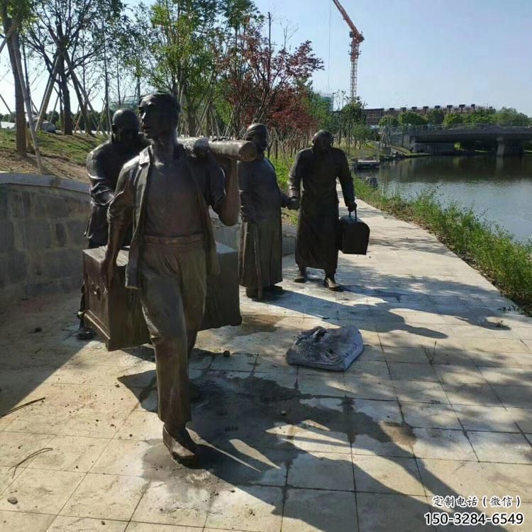 園林釣魚雕塑 城市廣場雕塑 步行街擺件