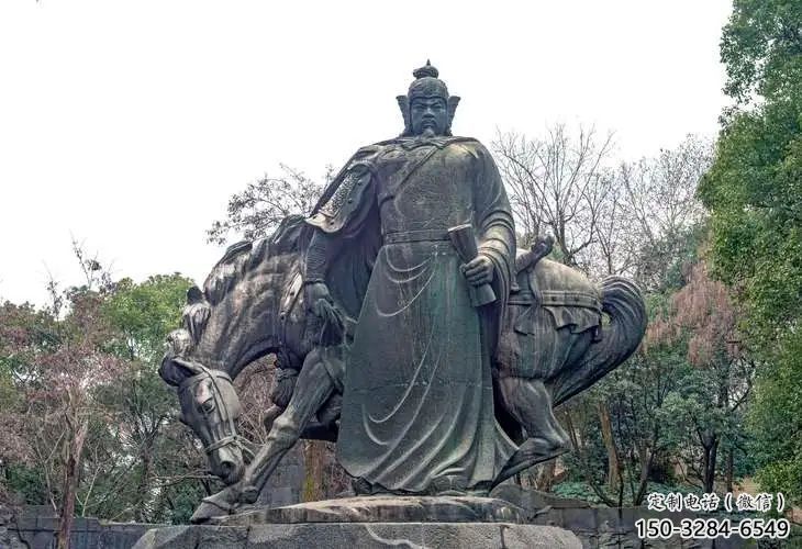 現代岳飛雕塑 大型別墅區名人雕塑 鑄銅肖像雕塑