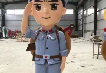 景觀武警雕塑 彩繪警察雕塑 校園戰士雕塑