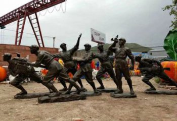 武警雕塑 鑄銅園林警察雕塑 住宅小區戰士雕塑