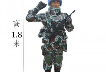 鑄造武警雕塑 中式村口警察雕塑 景觀戰士雕塑