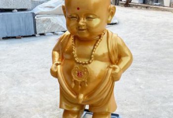 創意小和尚雕塑 鑄銅兒童雕塑 公園肖像雕塑