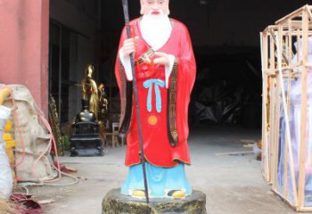 仿真月老雕塑 現(xiàn)代鑄銅擺件 彩繪神話雕塑