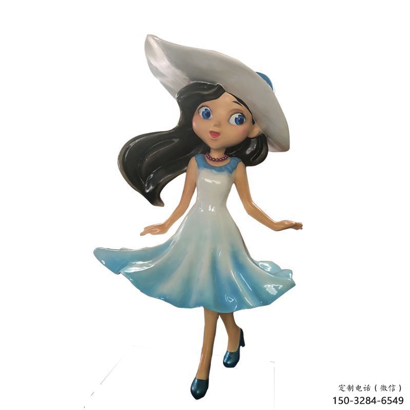 城市女孩雕塑 風景區彩繪雕塑 抽象擺件