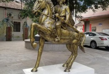 園林騎馬人雕塑 城市廣場雕塑 步行街擺件