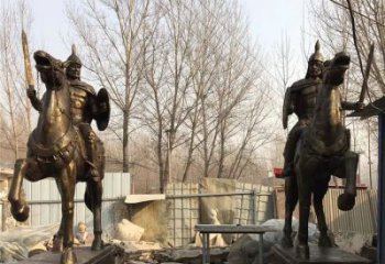 園林騎馬人雕塑 田間古羅馬雕塑 民俗擺件