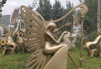 草地天使雕塑 現代校園小品 大型卡通雕塑