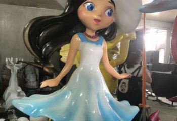 彩繪女孩雕塑 大型城市雕塑 商業街擺件