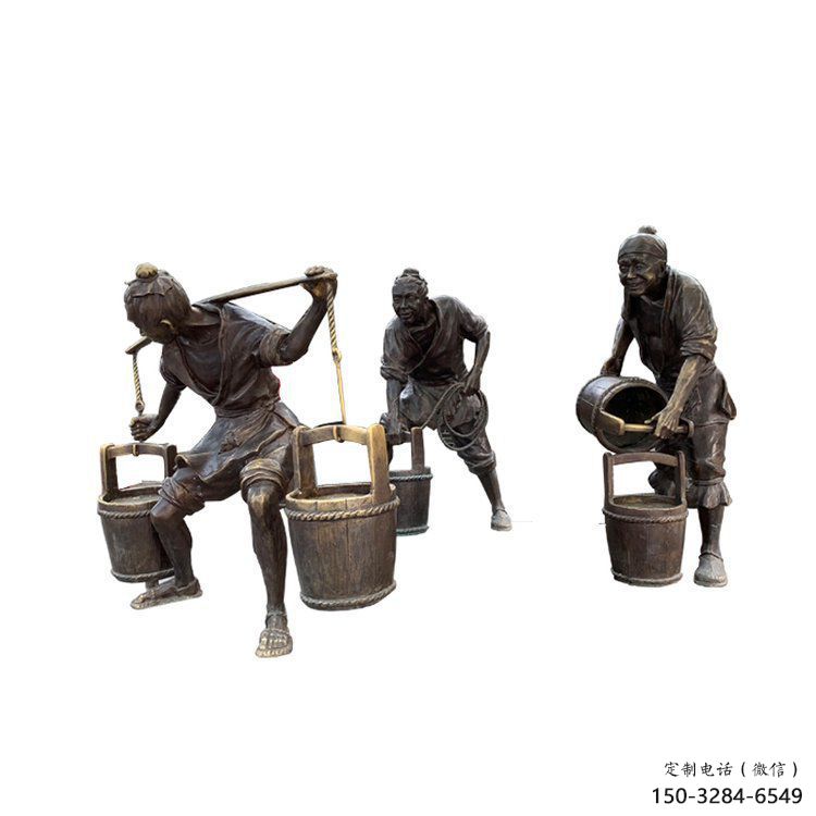 別墅區老人雕塑 大型別墅區擺件 剪影古代雕塑