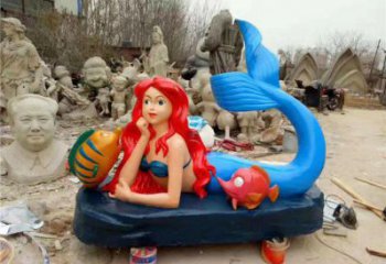 草地美人魚雕塑 現(xiàn)代校園卡通雕塑 大型動(dòng)漫雕塑