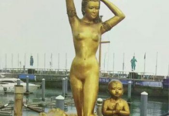 街道美人魚雕塑 現代景觀雕塑 彩繪動漫雕塑