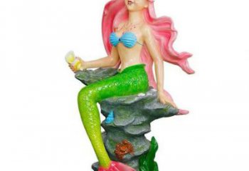 門口美人魚雕塑 售樓處動漫雕塑 彩繪小品