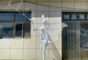 花仙子精靈雕塑，鏤空工藝制作，抽象卡通雕塑 (5)