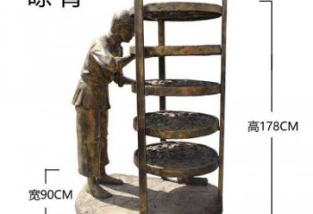 烤漆茶道雕塑 大型民俗雕塑 室內制茶雕塑