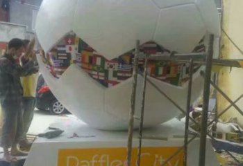 彩繪籃球雕塑 烤漆大型球體雕塑 彩繪球類(lèi)雕塑