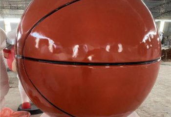 籃球雕塑 拉絲景觀球形雕塑 步行街球類雕塑