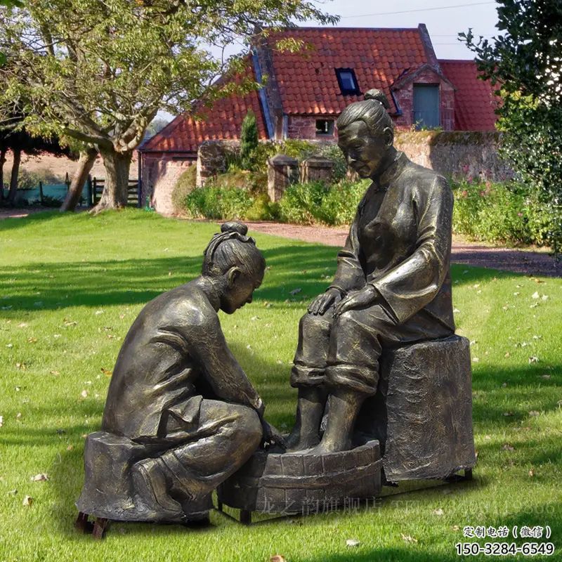 戶外孝道雕塑 噴漆景觀古代雕塑 燈光文化雕塑