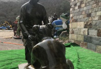 街道孝道雕塑 現代景觀人物雕塑 彩繪文化雕塑