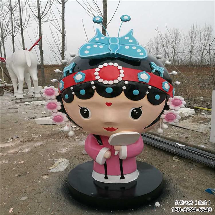 大型商場京劇雕塑 仿真民俗雕塑 戶外唱戲雕塑