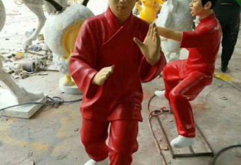 景觀武術(shù)雕塑 仿真練拳雕塑 功夫雕塑