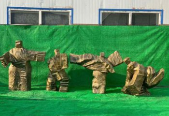武術(shù)雕塑 景觀美陳功夫雕塑 噴漆練拳雕塑