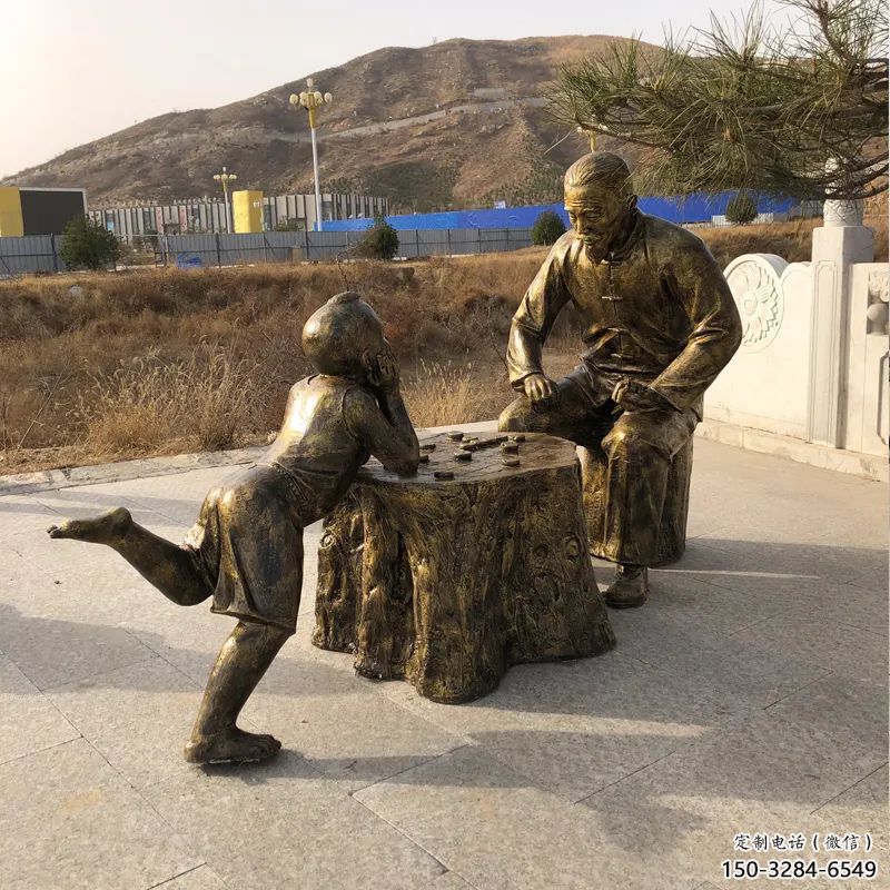 大型商場下象棋雕塑 仿真雕塑 戶外民俗雕塑