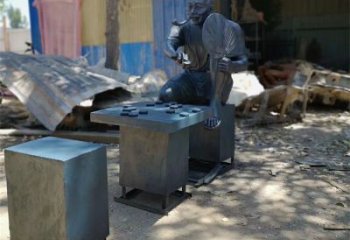 草地下象棋雕塑 現代雕塑 大型民俗雕塑