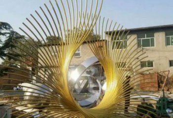 農(nóng)村鳳尾雕塑 抽象藝術(shù)雕塑 烤漆雕塑