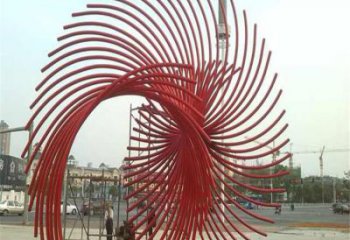 現代鳳尾雕塑 大型別墅區雕塑 彩繪雕塑