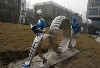 公園自行車(chē)雕塑 戶(hù)外體育雕塑 抽象運(yùn)動(dòng)員雕塑