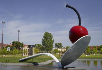 別墅區湯匙雕塑 大型別墅區雕塑 剪影勺子雕塑