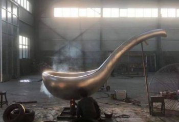 房地產湯匙雕塑 現代勺子雕塑 幾何雕塑