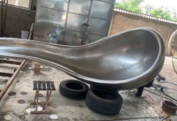 商業(yè)街湯匙雕塑 烤漆雕塑 彩繪勺子雕塑