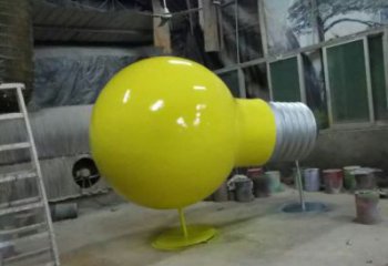 公園燈泡雕塑 鏡面公園燈具主題 景觀電燈泡雕塑