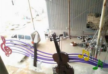 噴漆樂譜雕塑 中式村口符號雕塑 草地音樂雕塑