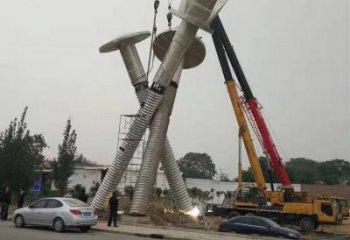 戶外螺絲釘?shù)袼?噴漆器械雕塑 燈光工業(yè)雕塑