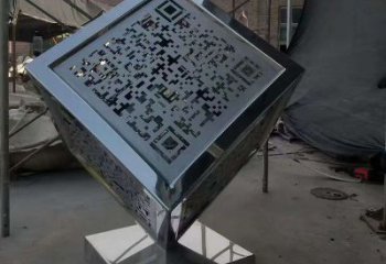 商業(yè)街立方體雕塑 烤漆雕塑 彩繪幾何體雕塑